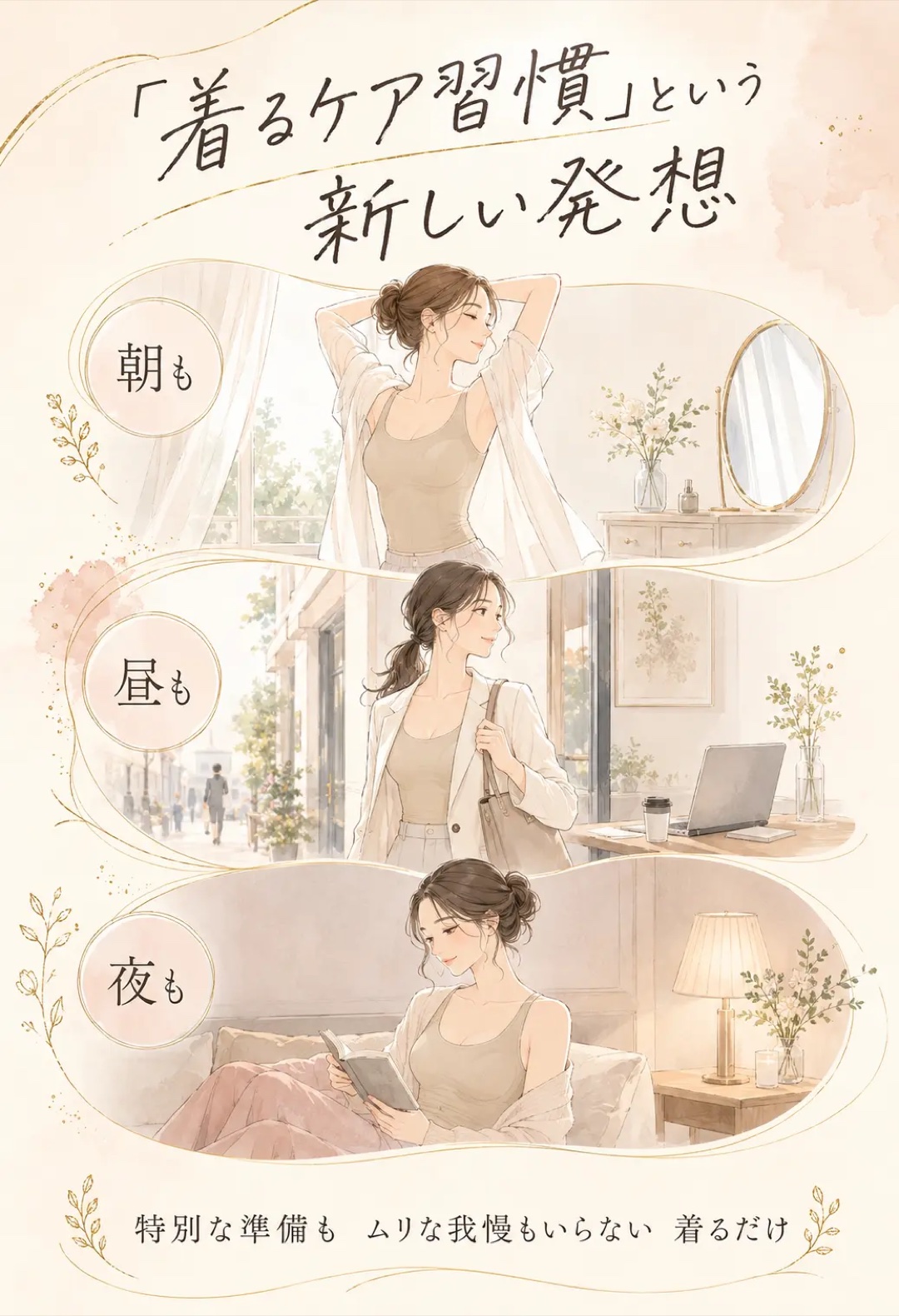 POINT4 着るケア習慣という新しい発想 朝も昼も夜も